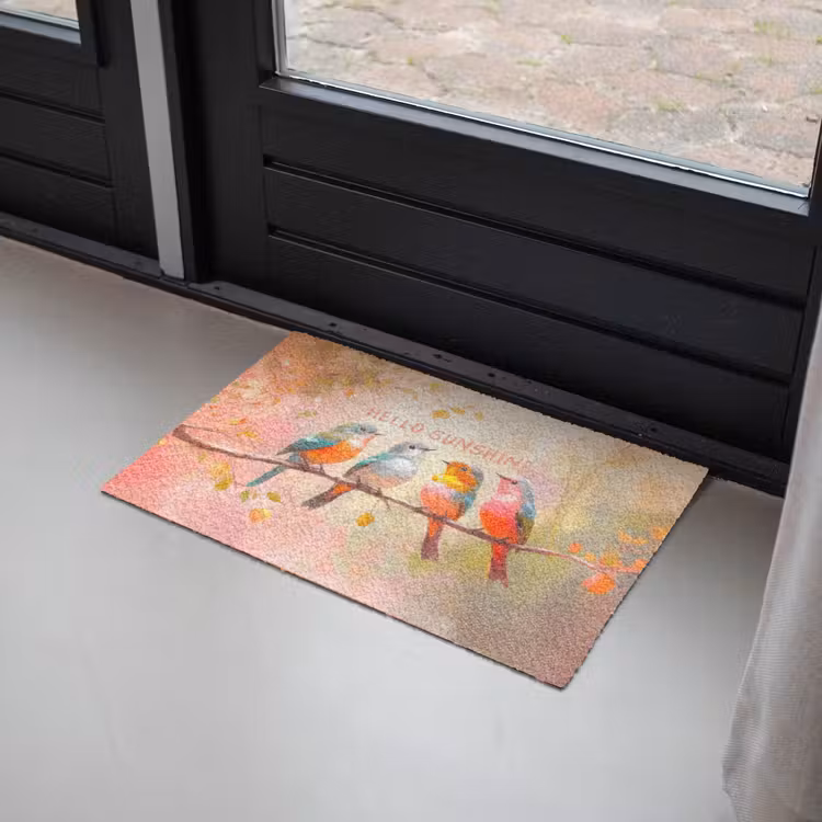 Deurmat - Vogels - Tak - Quote - Roze — 2