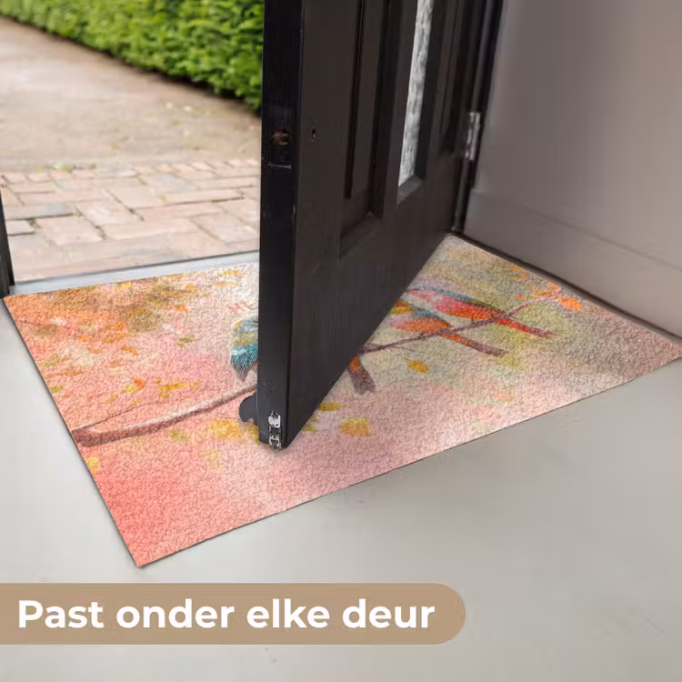 Deurmat - Vogels - Tak - Quote - Roze — 7