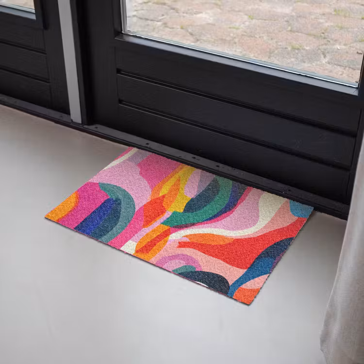Deurmat - Vormen - Golvend - Abstract - Felroze — 2