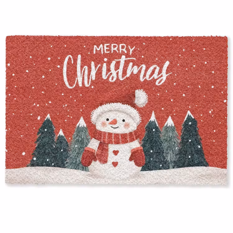 Deurmat - Kerstgroet - Sneeuw - Rood — 1