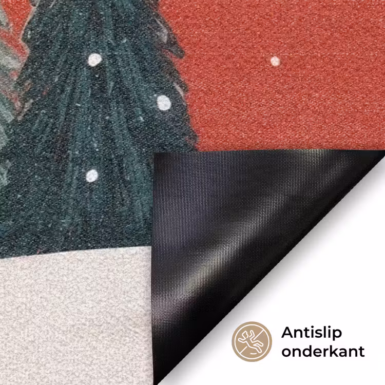 Deurmat - Kerstgroet - Sneeuw - Rood — 6