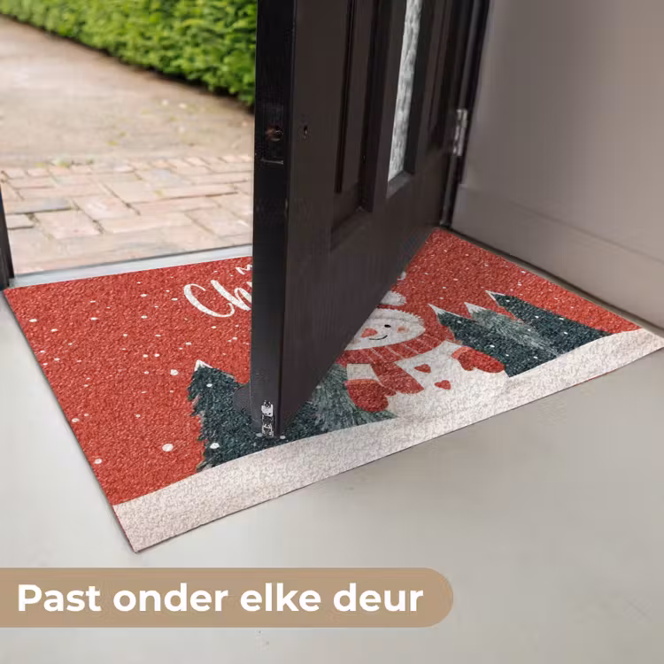 Deurmat - Kerstgroet - Sneeuw - Rood — 7