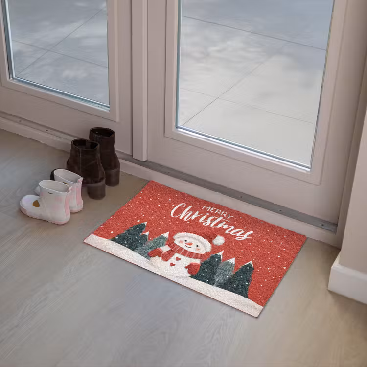Deurmat - Kerstgroet - Sneeuw - Rood — 8