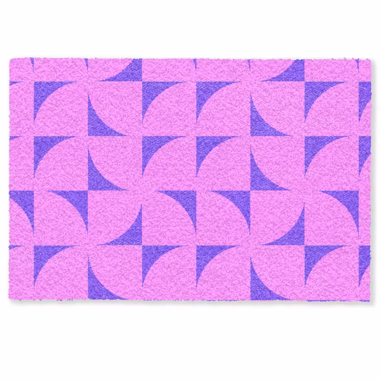 Deurmat - Kwadranten - Paars - Roze - Vierkanten — 1