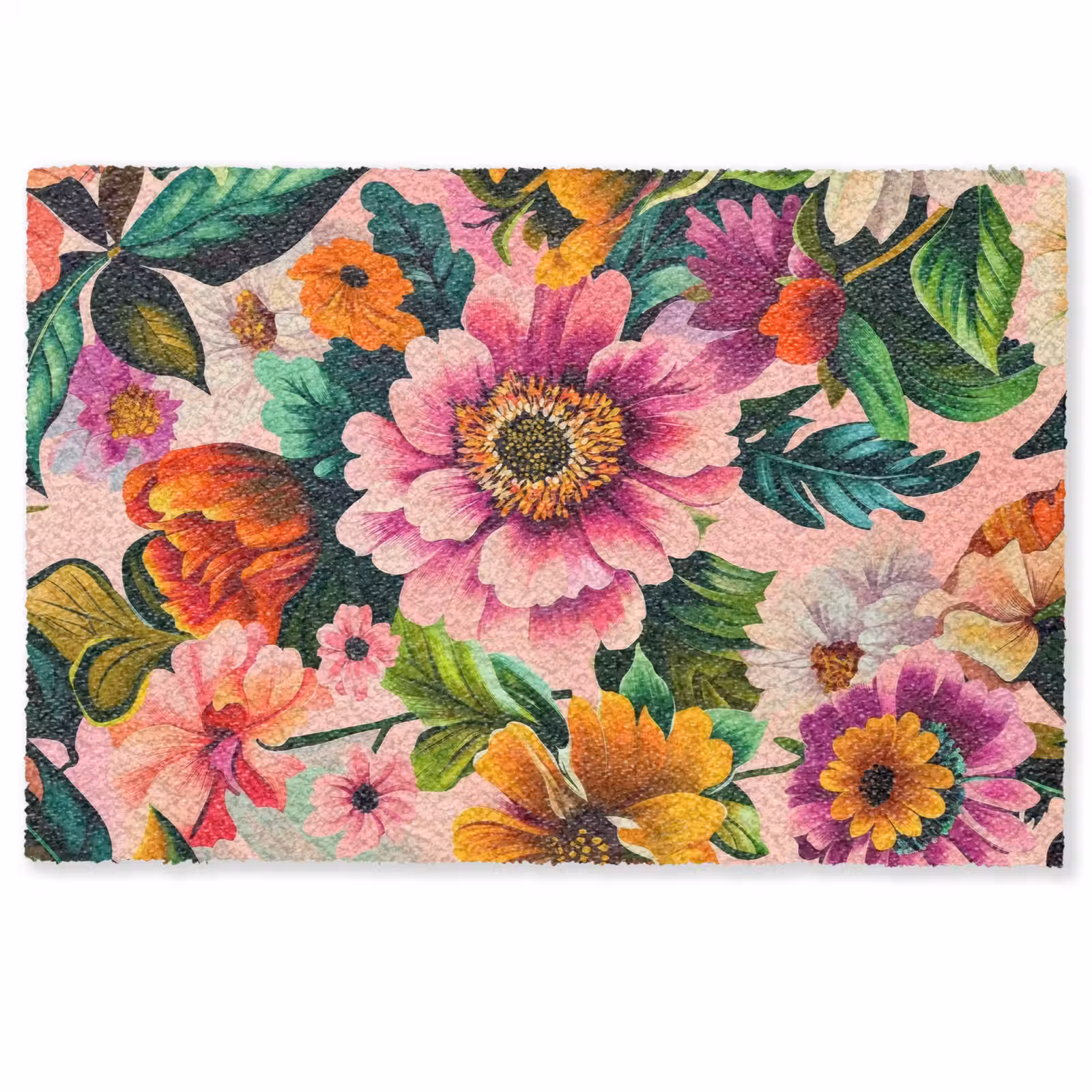 Deurmat - Bloemen - Kleurrijk - Roze — 1