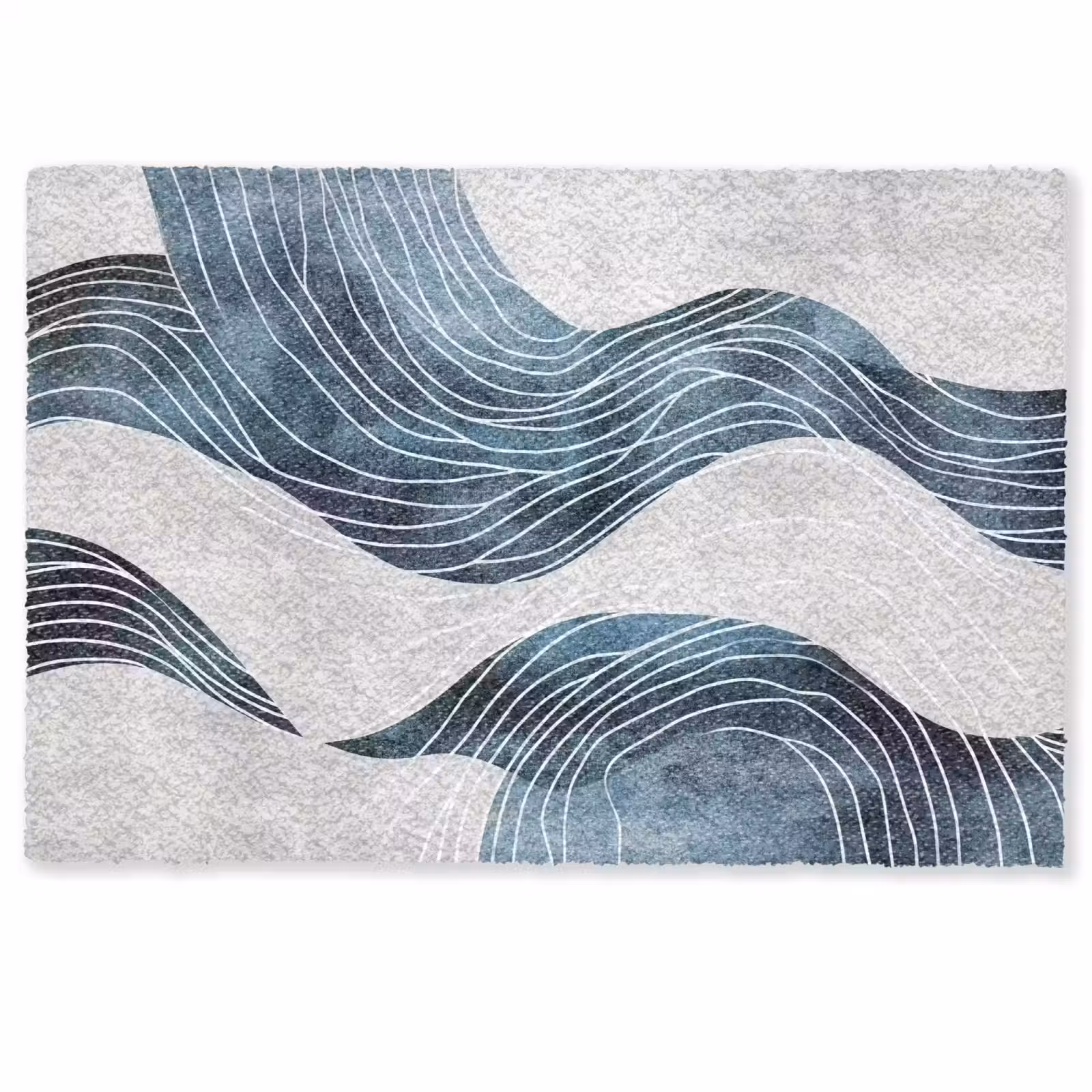 Deurmat - Lijnen - Golven - Abstract - Blauw — 1
