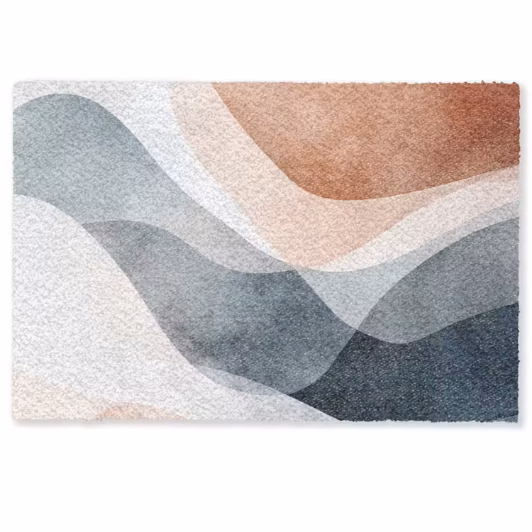 Deurmat - Abstract - Golven - Blauw — 1