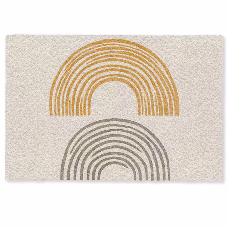 Deurmat - Bogen - Lijnen - Oranje - Minimalistisch — 1