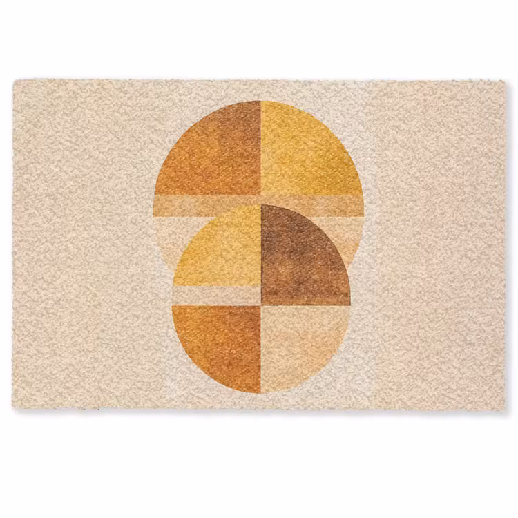 Deurmat - Cirkels - Geel - Minimalistisch — 1