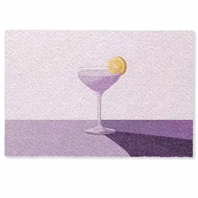 Deurmat - Cocktail - Paars - Minimalistisch - Citroen — 1