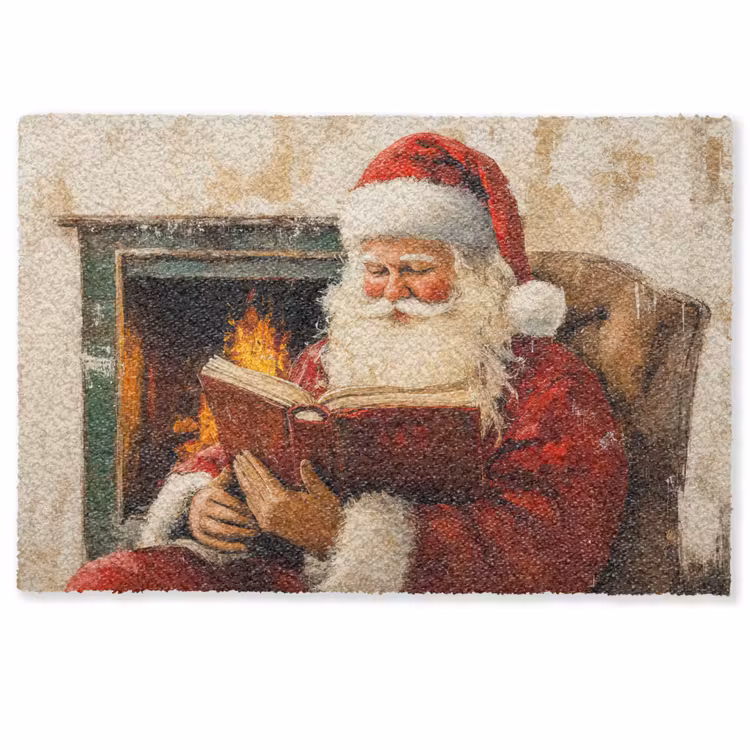 Deurmat - Kerst - Kerstman - Winter - Open Haard — 1