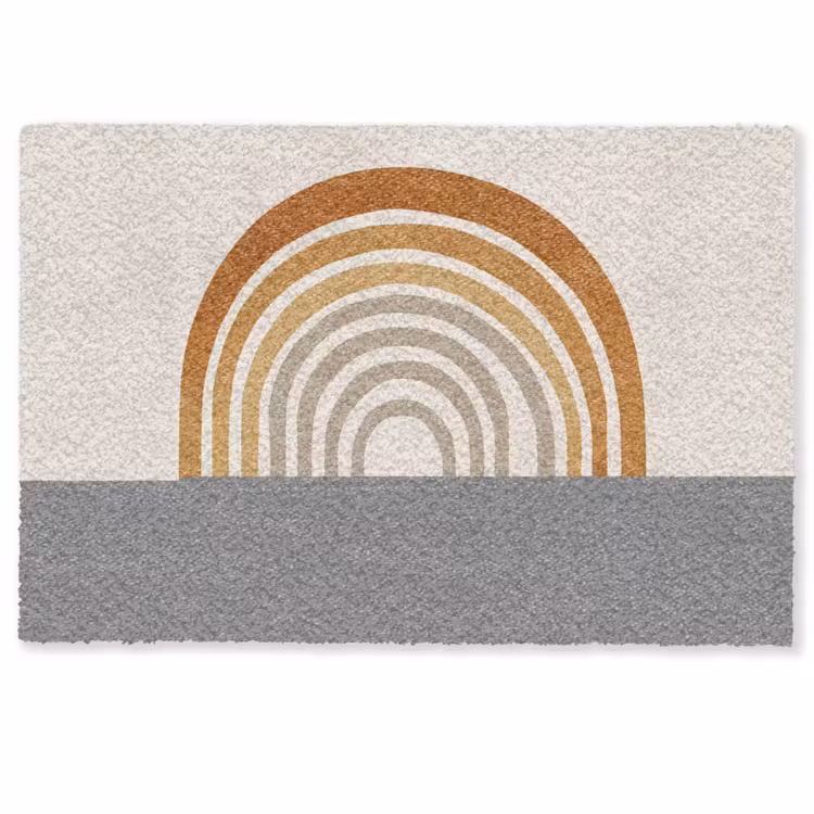 Deurmat - Minimalistisch - Boog - Lijnen - Beige — 1