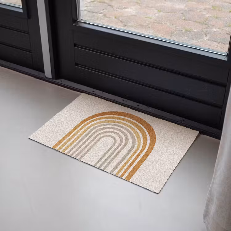 Deurmat - Minimalistisch - Boog - Lijnen - Beige — 2