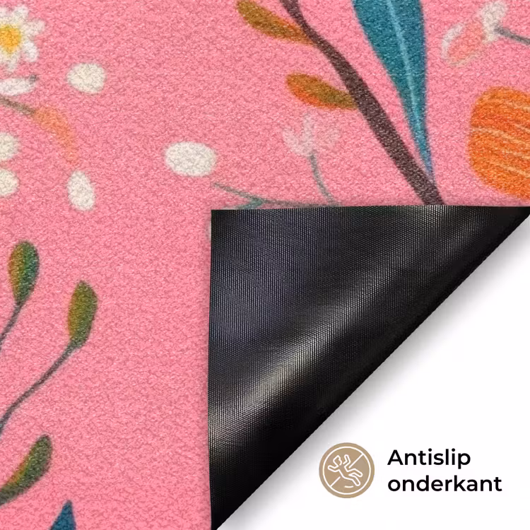Deurmat - Roze - Bloemen - Wit - Oranje — 6