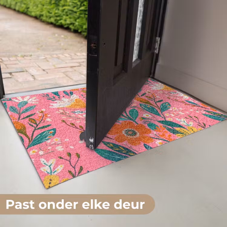 Deurmat - Roze - Bloemen - Wit - Oranje — 7
