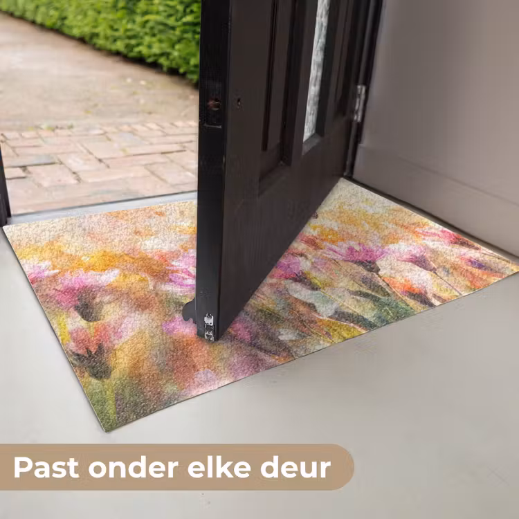 Deurmat - Vlinders - Oranje - Bloemen — 7