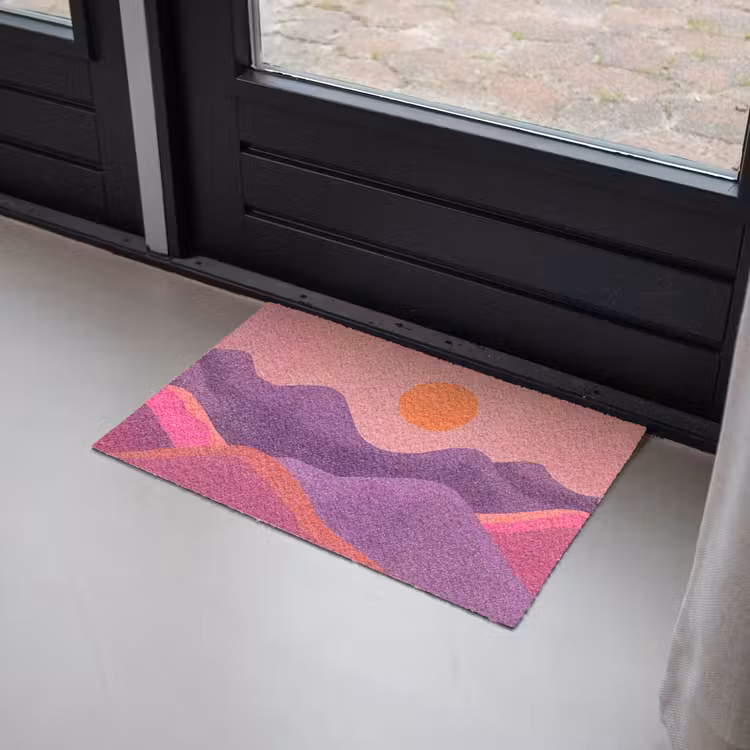Deurmat - Zon - Heuvels - Paars - Abstract — 2