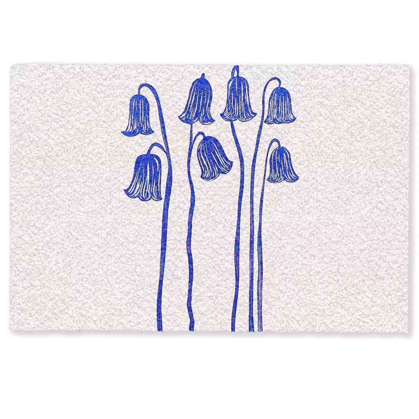 Deurmat - Bloemen - Blauw - Lijnen - Bloemblaadjes — 1