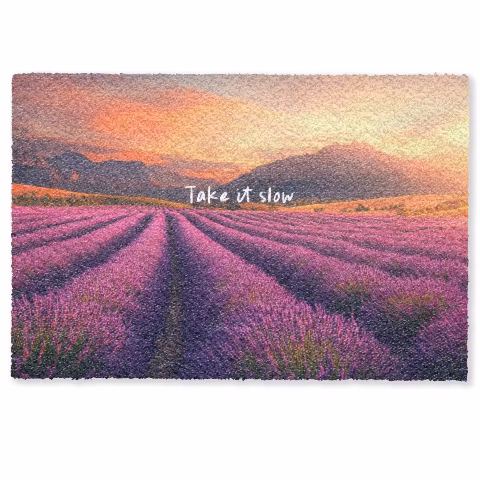 Deurmat - Lavendelveld - Quote - Zonsondergang — 1