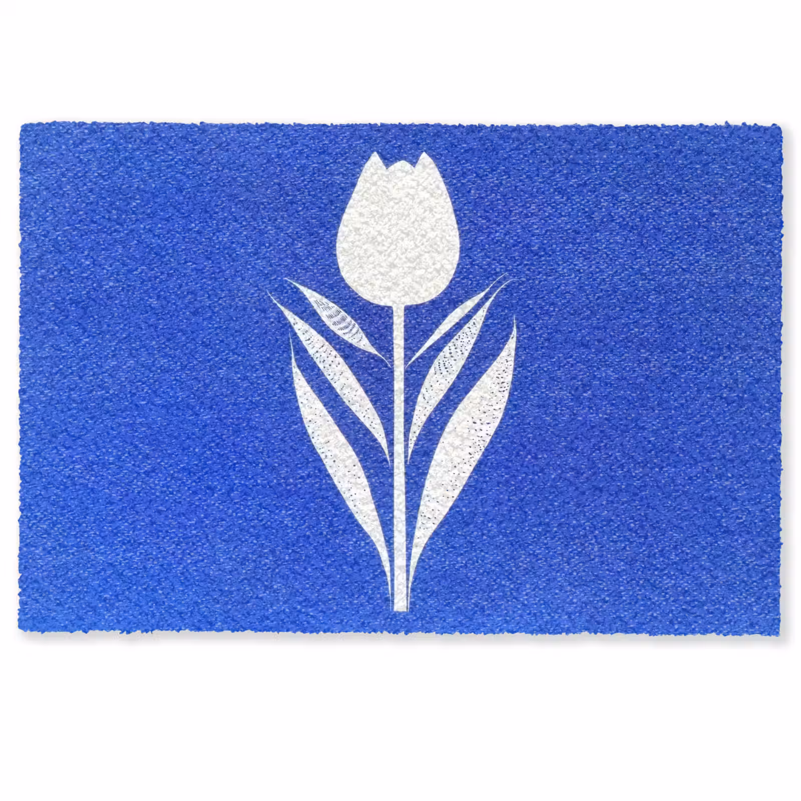 Deurmat - Tulp - Minimalistisch - Bladeren - Wit — 1