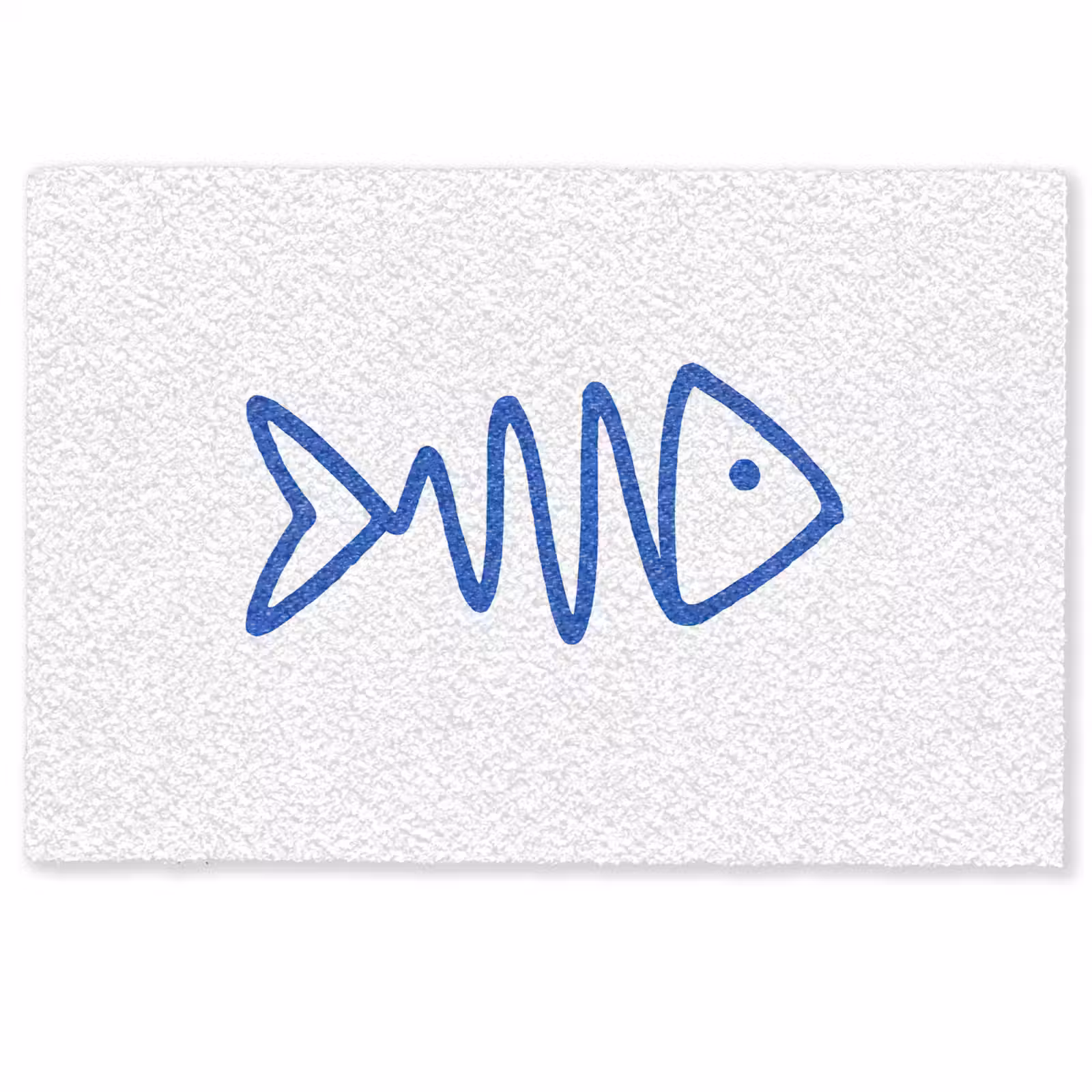 Deurmat - Vis - Minimalistisch - Blauw - Lijn — 1