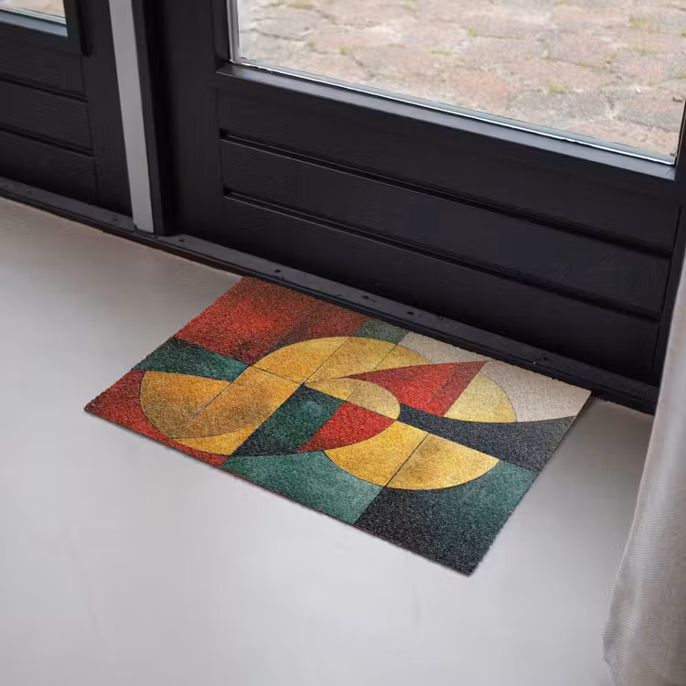 Deurmat - Abstract - Kerst - Goud - Rood - Groen — 2