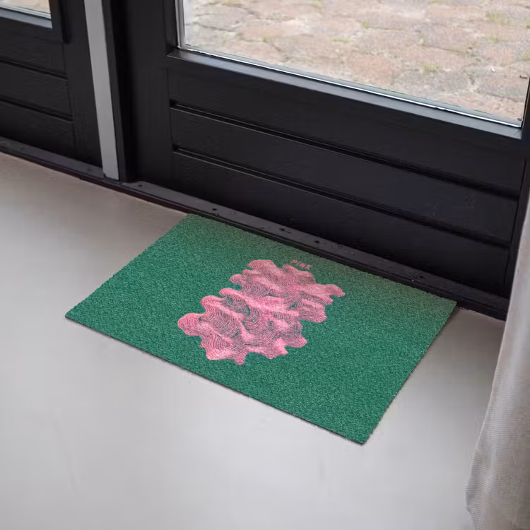 Deurmat - Abstract - Pink - Lijnen - Groen — 2