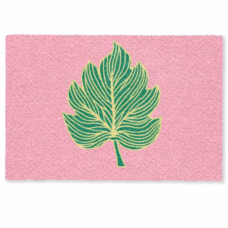 Deurmat - Blad - Groen - Illustratie - Minimalistisch — 1