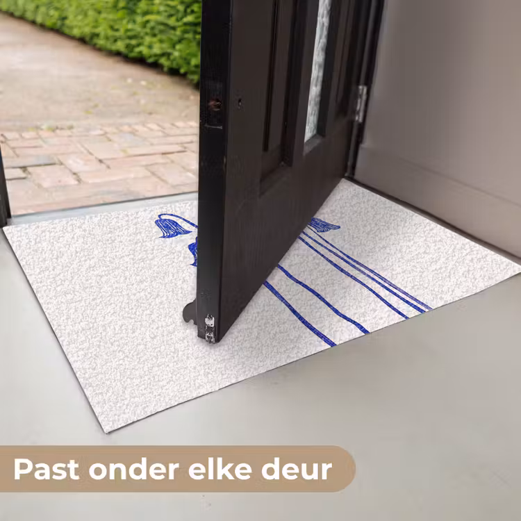 Deurmat - Bloemen - Blauw - Lijnen - Bloemblaadjes — 7