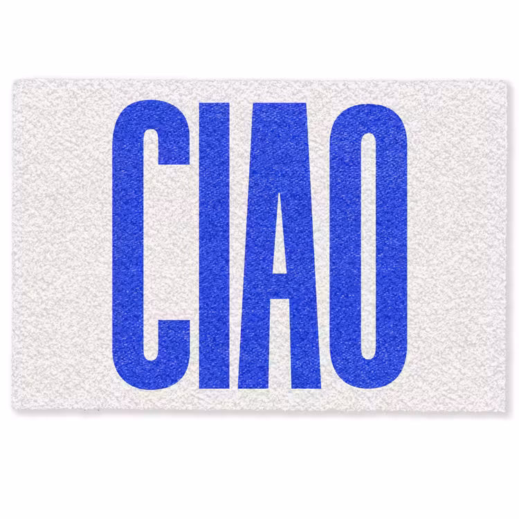 Deurmat - Ciao - Hoofdletters - Blauw - Minimalistisch — 1