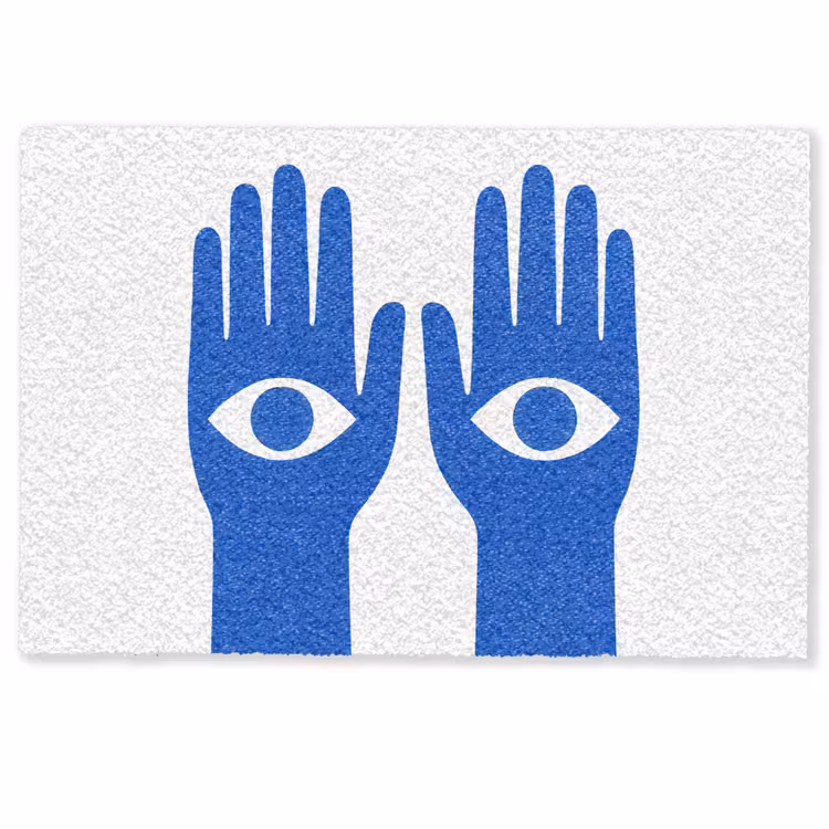 Deurmat - Handen - Twee - Ogen - Blauw — 1