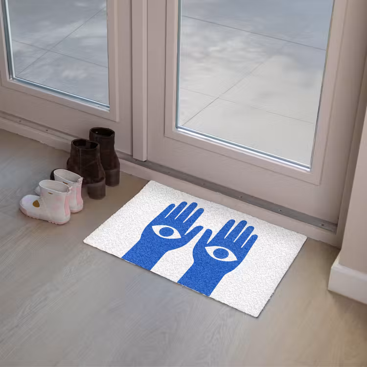 Deurmat - Handen - Twee - Ogen - Blauw — 8