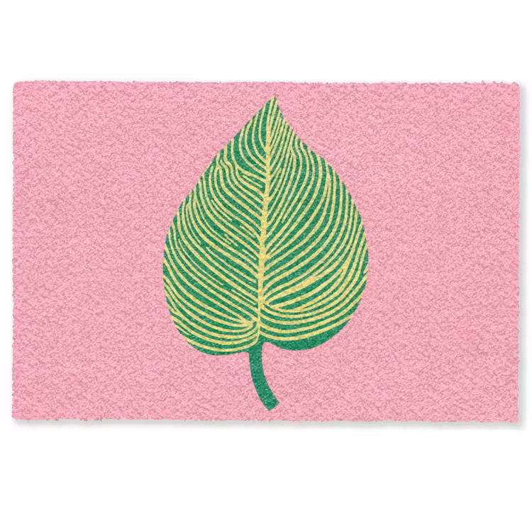 Deurmat - Illustratie - Blad - Minimalistisch - Groen — 1