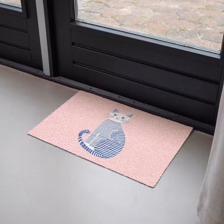 Deurmat - Kat - Illustratie - Minimalistisch - Roze — 2