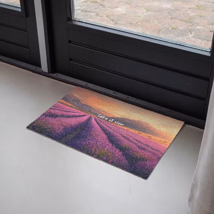 Deurmat - Lavendelveld - Quote - Zonsondergang — 2