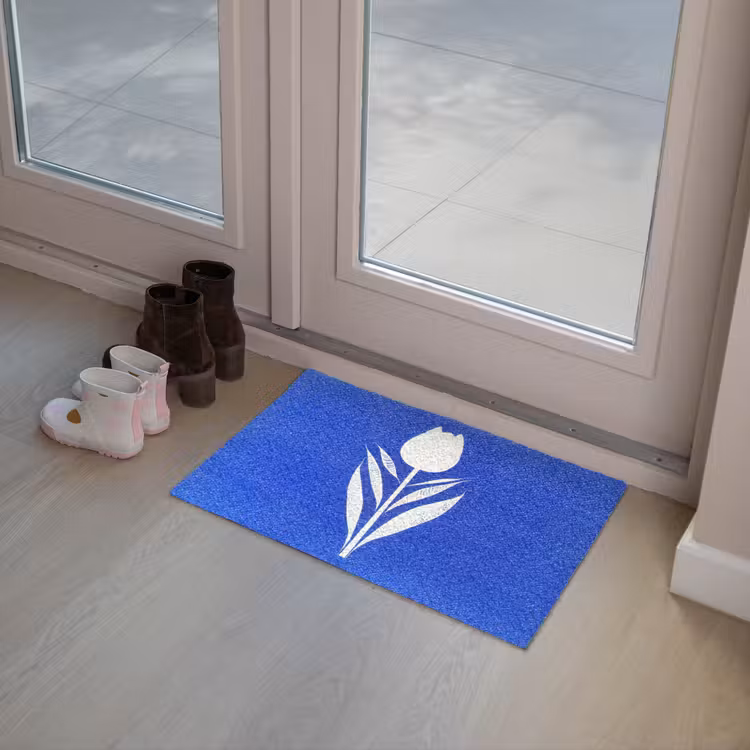 Deurmat - Tulp - Minimalistisch - Bladeren - Wit — 8