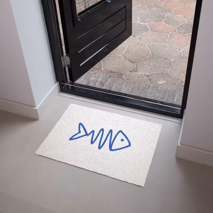 Deurmat - Vis - Minimalistisch - Blauw - Lijn — 4