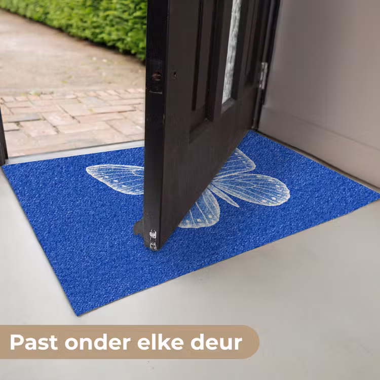 Deurmat - Vlinder - Wit - Getekend - Stippen — 7