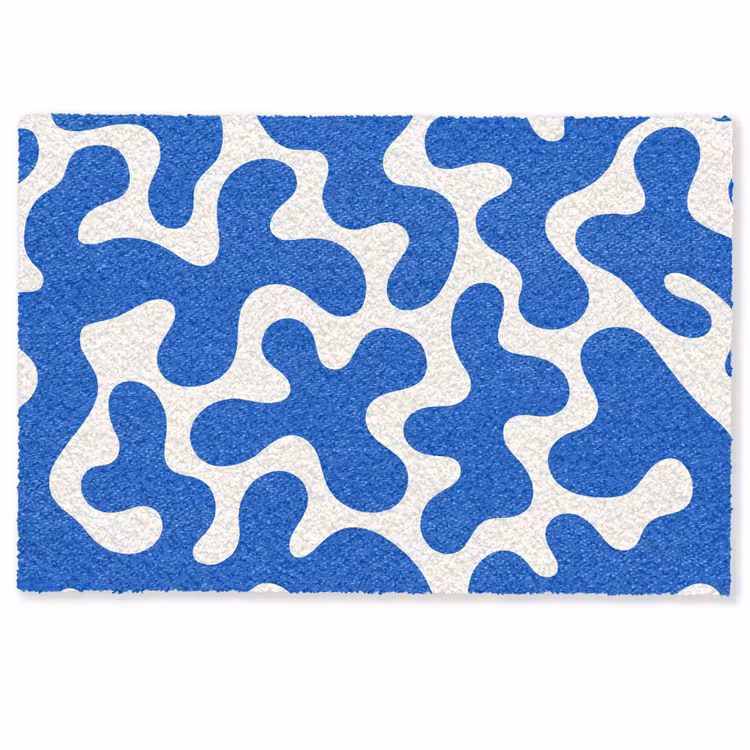 Deurmat - Vormen - Abstract - Blauw - Golven — 1