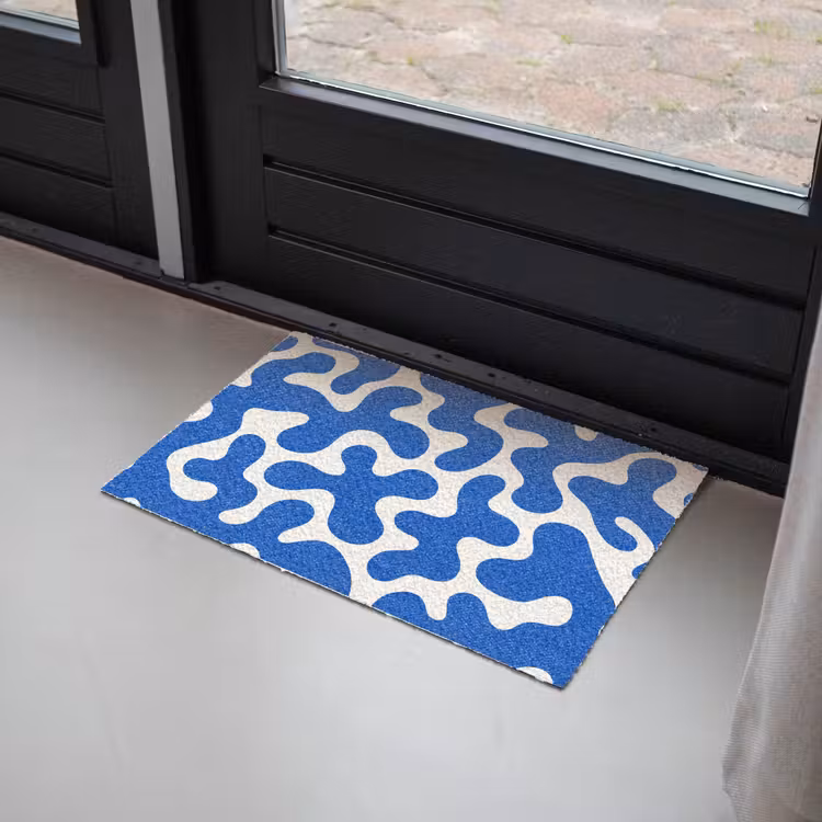 Deurmat - Vormen - Abstract - Blauw - Golven — 2
