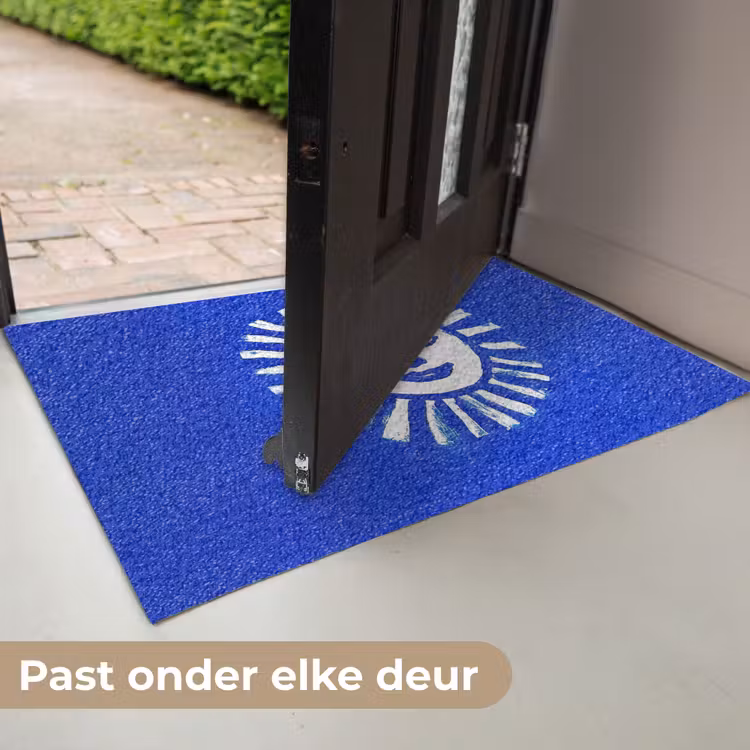 Deurmat - Zon - Gezicht - Penseelstructuur - Blauw — 7