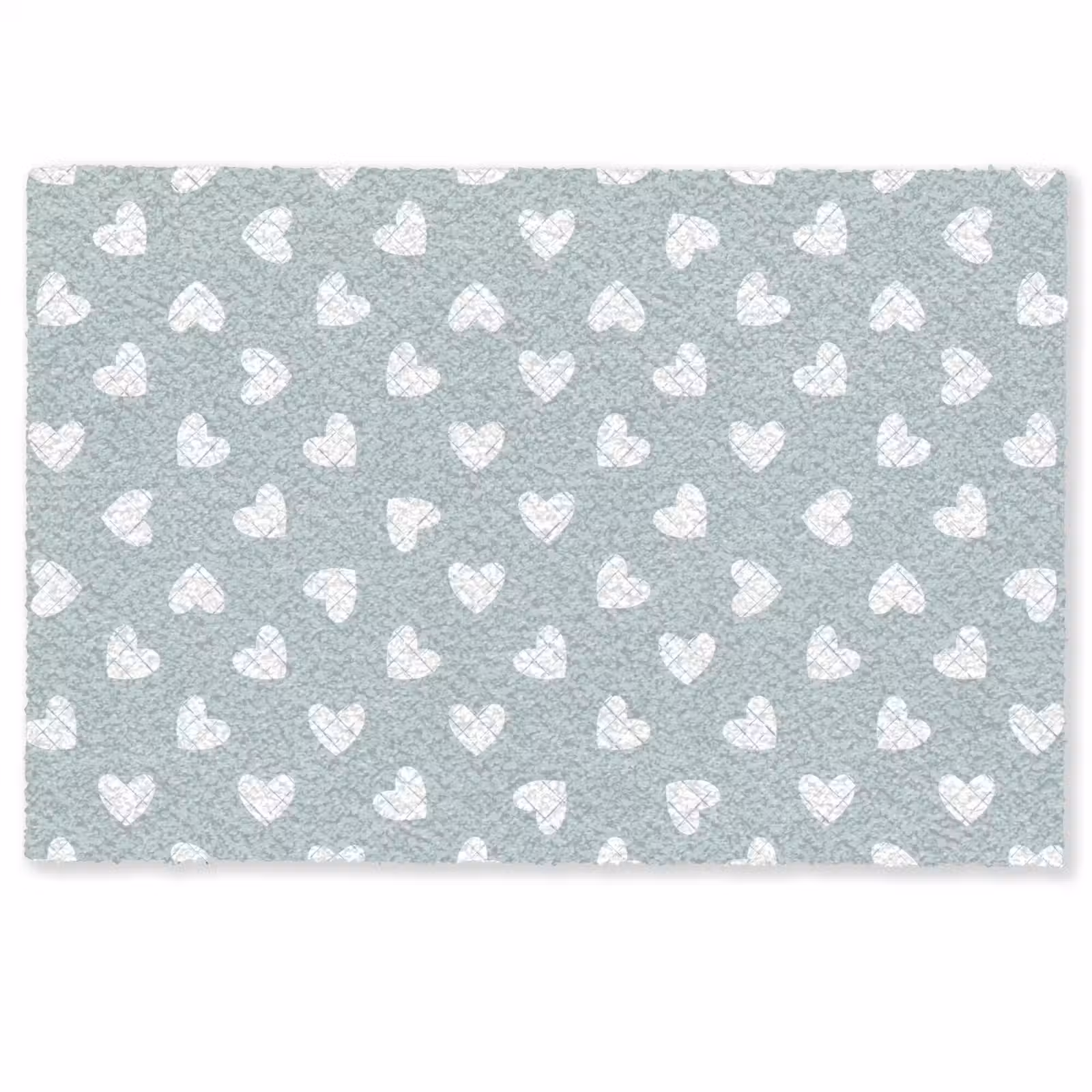 Deurmat - Hartjes - Blauw - Patroon - Strepen — 1