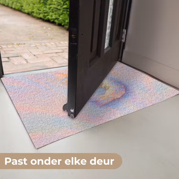 Deurmat - Garnaal - Subtiele structuur - Blauw - Roze — 7