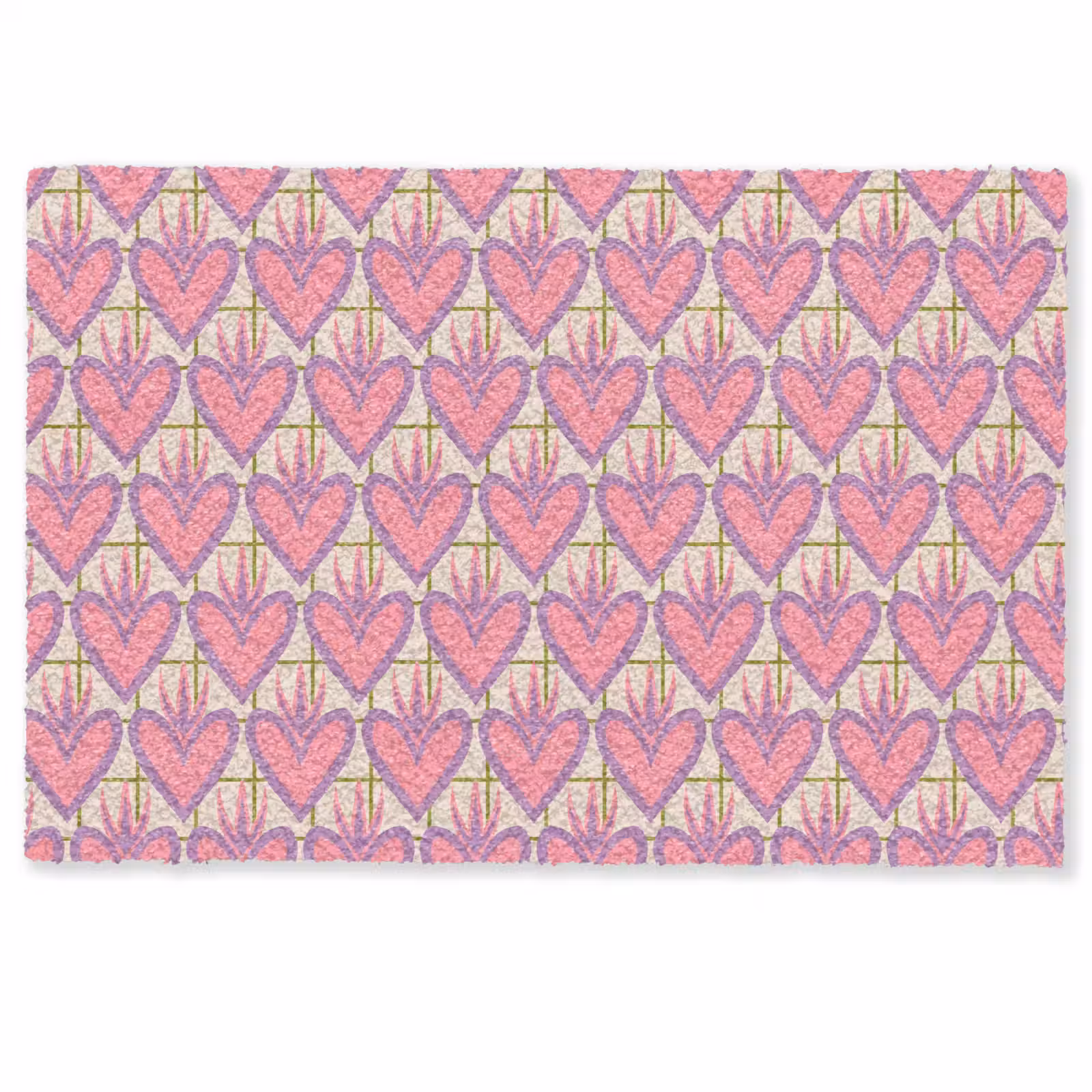 Deurmat - Patroon - Roze - Hartjes — 1