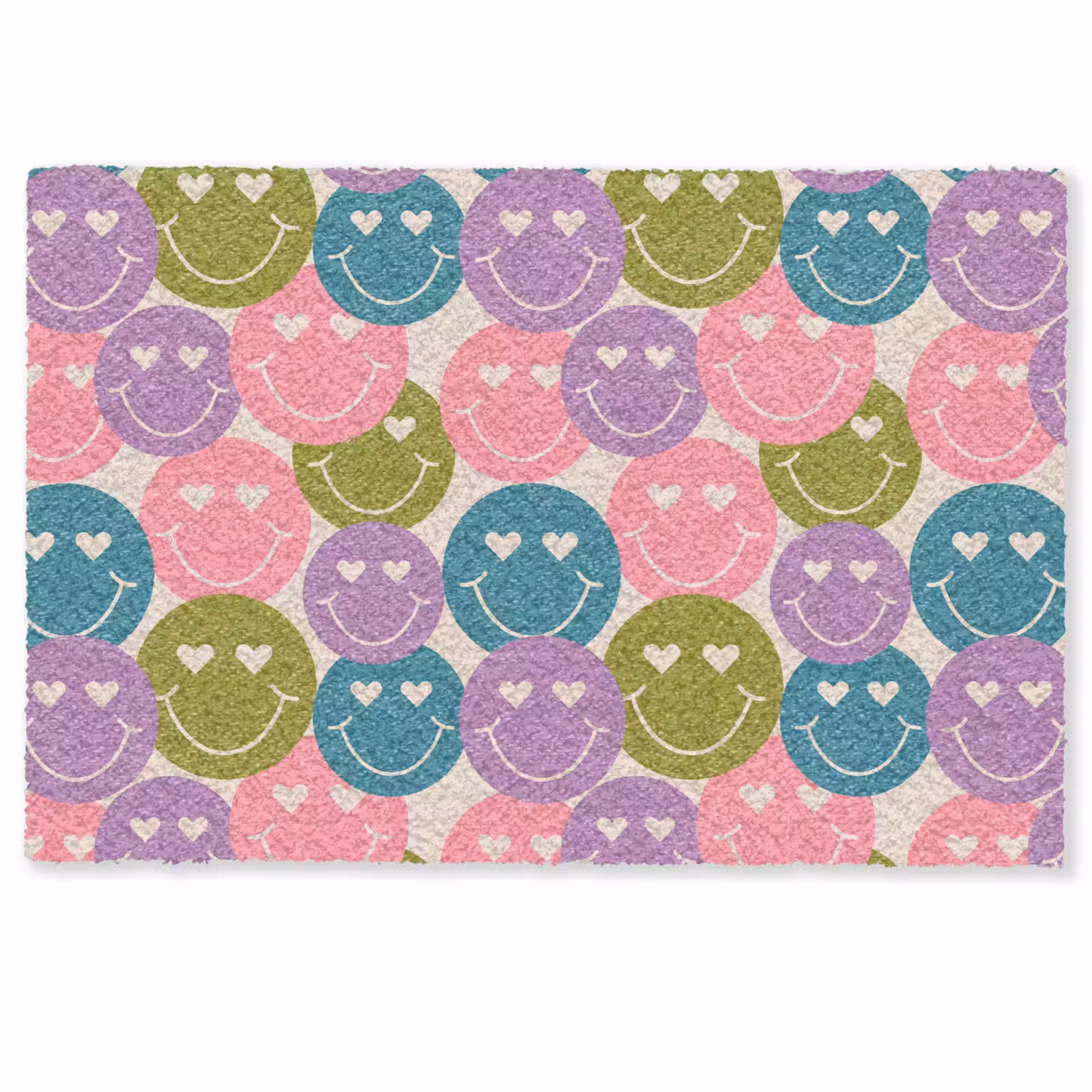 Deurmat - Patroon - Smiley - Kleurrijk - Hartjes — 1