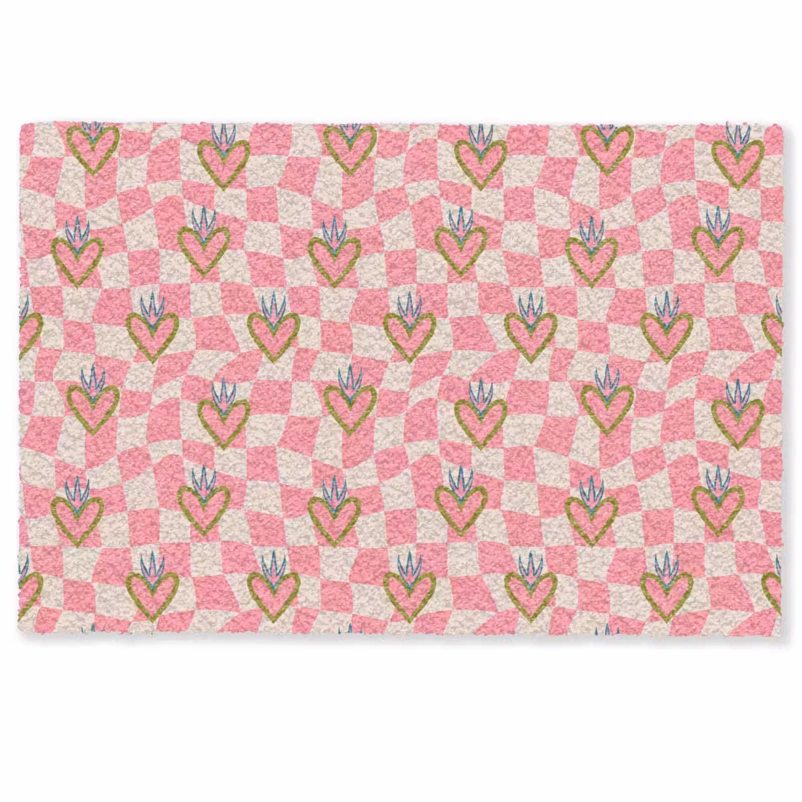Deurmat - Roze - Retro - Patroon - Geblokt — 1