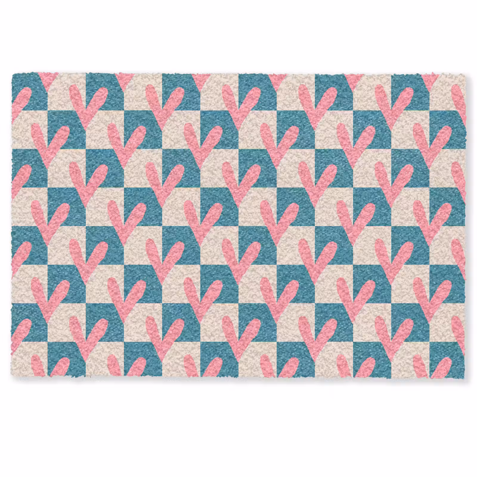 Deurmat - Vlakken - Hartjes - Patroon - Retro — 1