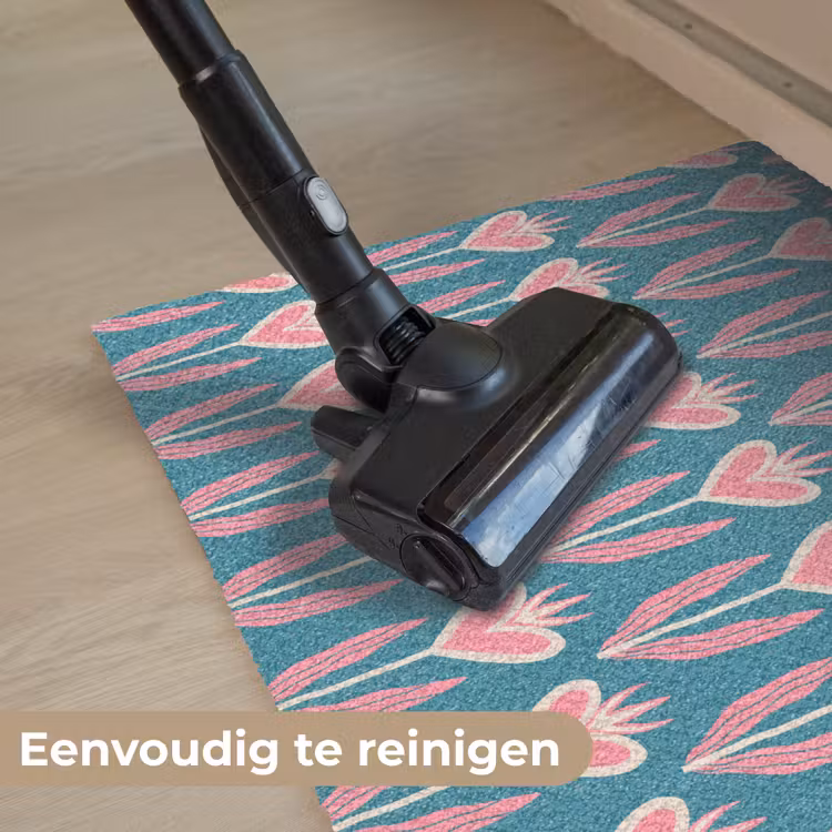 Deurmat - Blauw - Retro - Patroon - Hartjes — 9