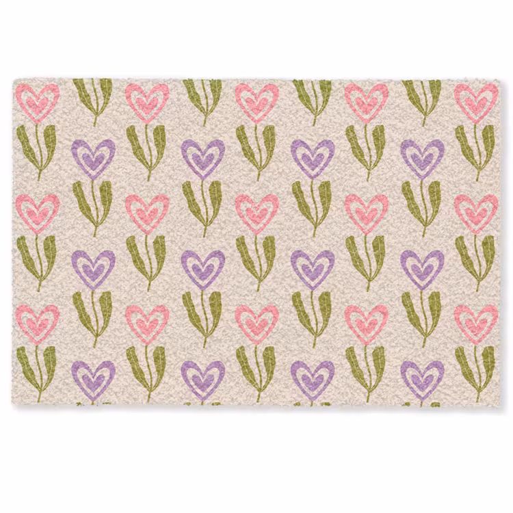 Deurmat - Bloemen - Hartjes - Patroon — 1