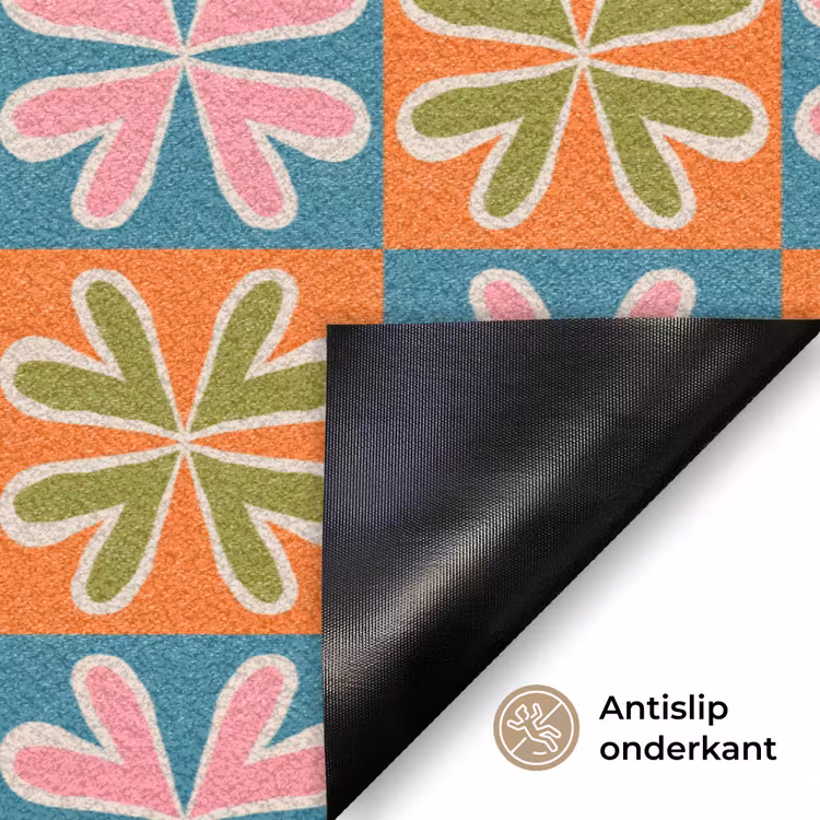 Deurmat - Bloemen - Retro - Patroon - Kleurrijk — 6